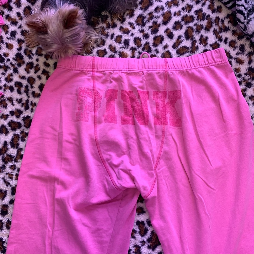 pink victoria’s secret track pants